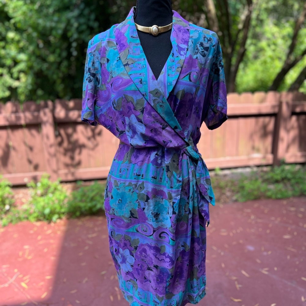 Vibrant Floral Wrap Dress